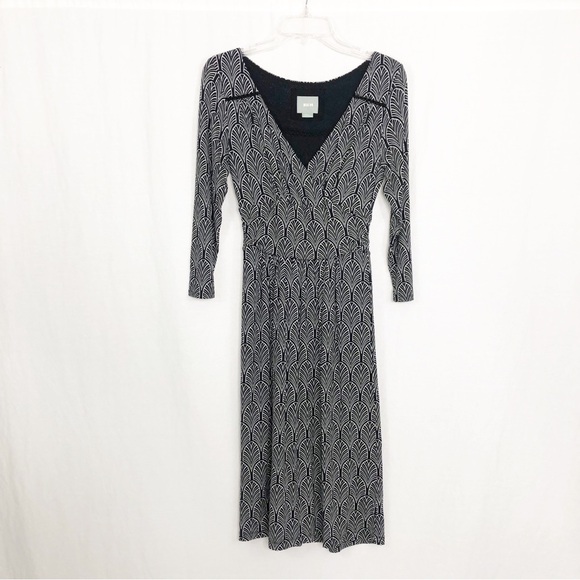 Maeve Anthropologie Galena Midi Dress, Size Small, Black White - Picture 2 of 6